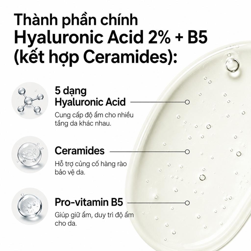 Serum The Ordinary Hyaluronic Acid 2% + B5 Cấp Ẩm Phục Hồi Da - 30ml Fullbox - Hàng US