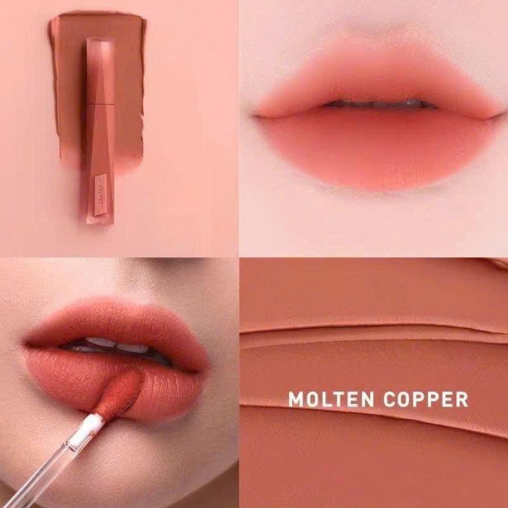 Son 3CE Velvet Lip Tint Plush mini 1.5g - 24 Molten Copper Fullbox - Hàng công ty