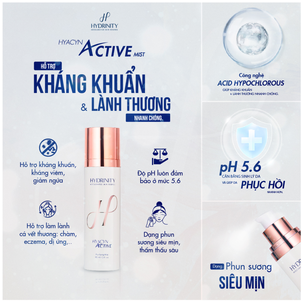 Xịt dưỡng Hydrinity Hyacyn Active Purifying Mist 90ml - Fullbox - Hàng Công Ty