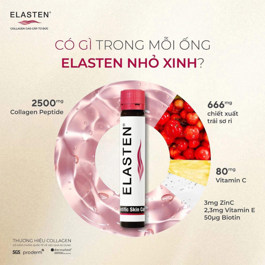 Collagen Uống Elasten Đức Giúp Da Chống Lão Hoá, Căng Mịn - Hàng Công Ty