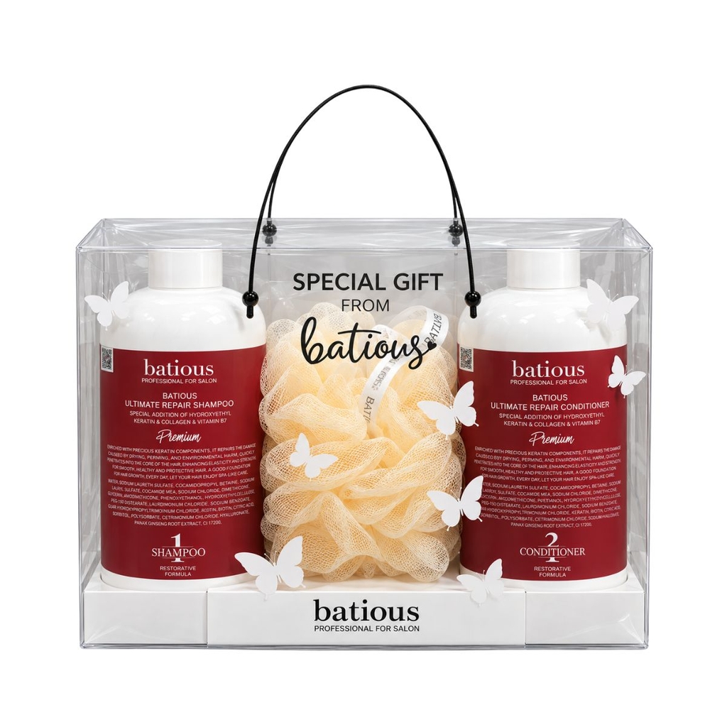 Set quà gội xả cao cấp Batious Shampoo & Conditioner 500mlx2 - Hàng công cty