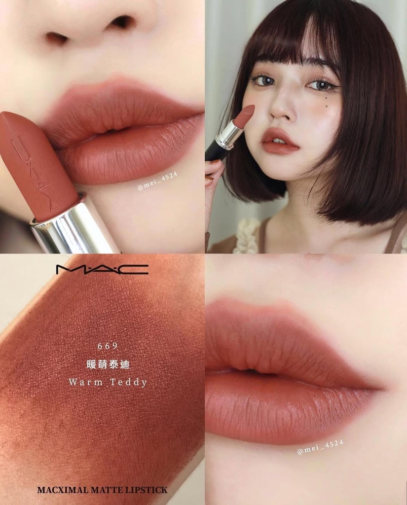 Son Thỏi Mac Ximal Matte Mini 1.7g - Màu 669 Warm Teddy Fullbox + Kèm Túi Mỹ Phẩm MAC
