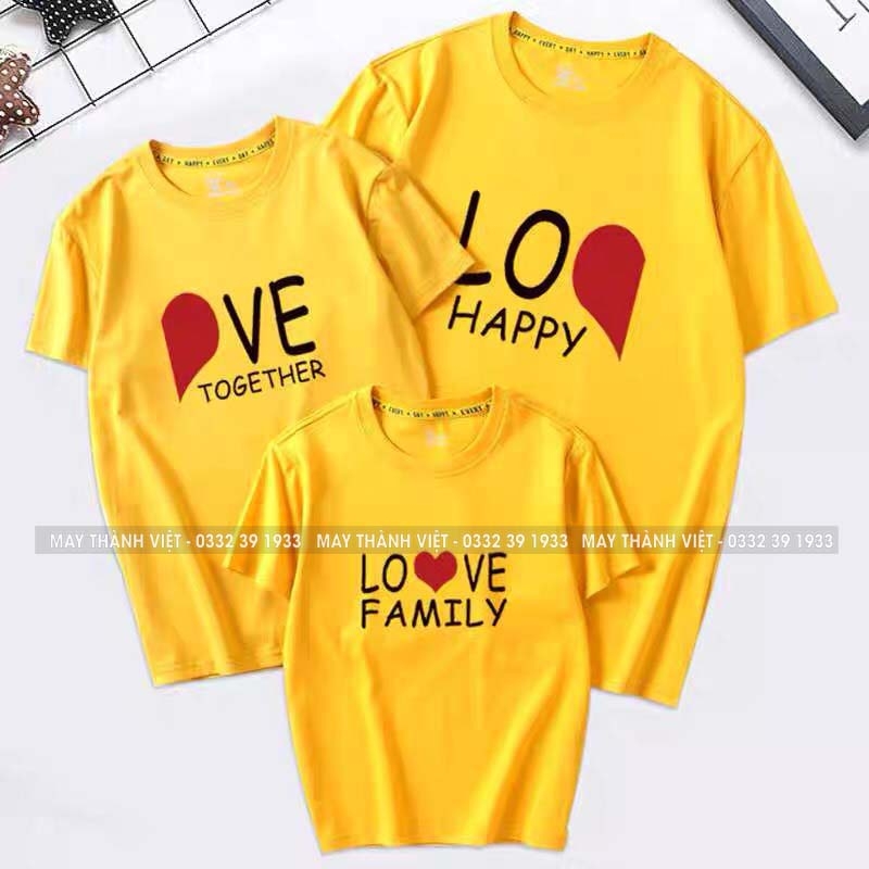 Áo Thun Gia Đình Đi Biển Giá Rẻ Tại Đắk Nông Màu vàng - Đồng Phục May Thành Việt