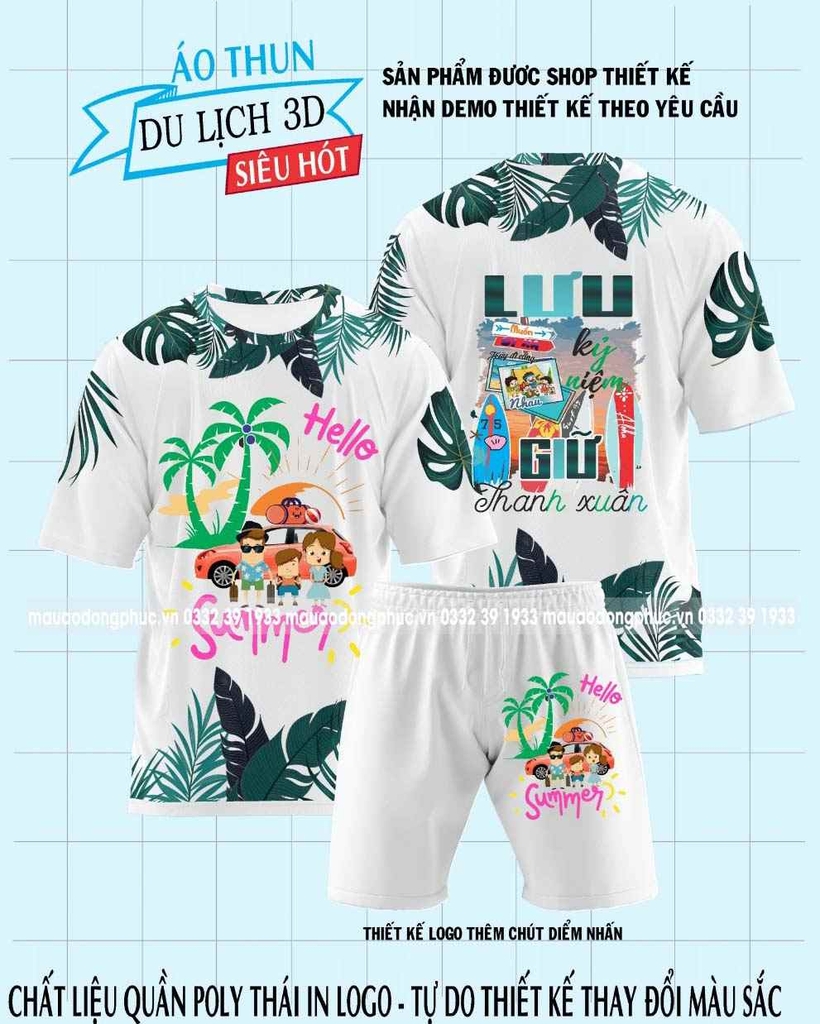 Đồng Phục Du Lịch Nhóm 3D Giá Rẻ Tại Hà Nội- Đồng Phục May Thành Việt