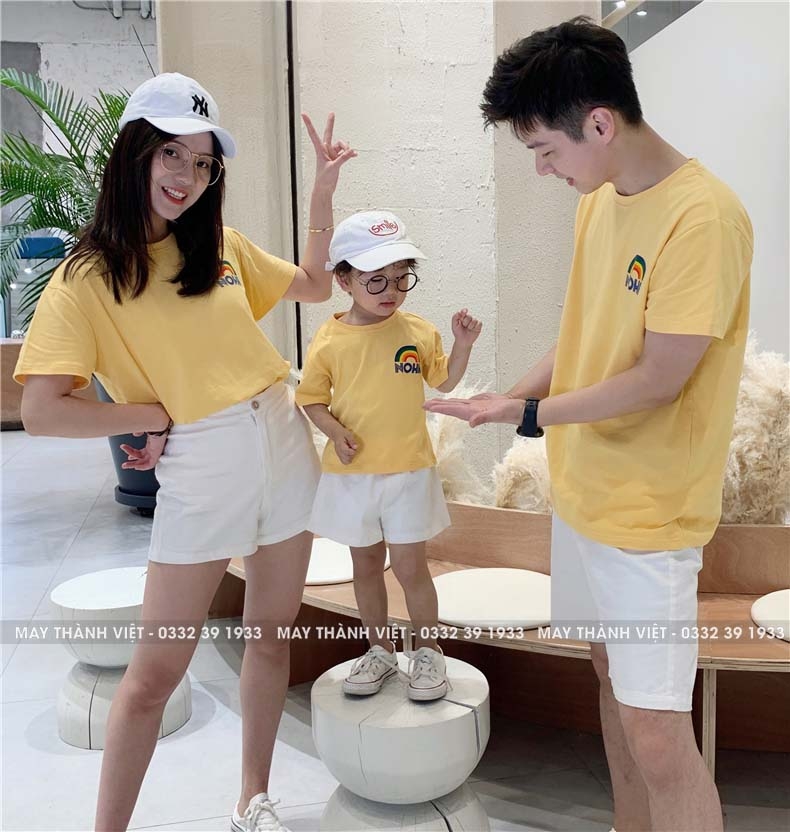 Áo Cặp Gia Đình Đẹp Màu Vàng - Đồng Phục May Thành Việt
