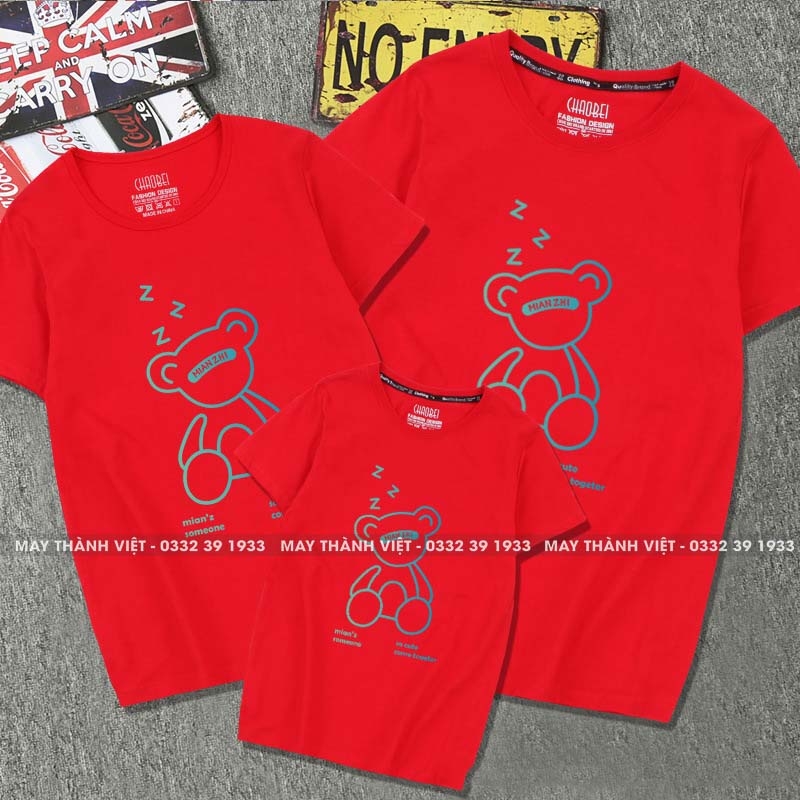 Áo Gia Đình 3 Người Màu Trắng - Đồng Phục May Thành Việt