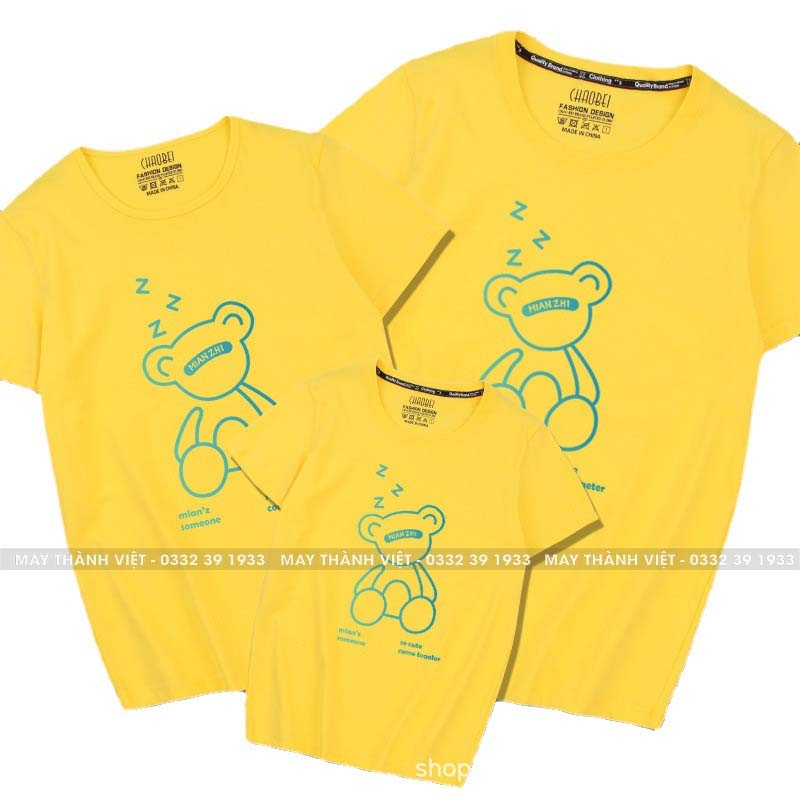 Áo Gia Đình 3 Người Màu Trắng - Đồng Phục May Thành Việt