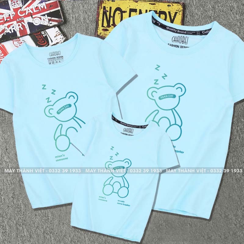 Áo Gia Đình 3 Người Màu Trắng - Đồng Phục May Thành Việt