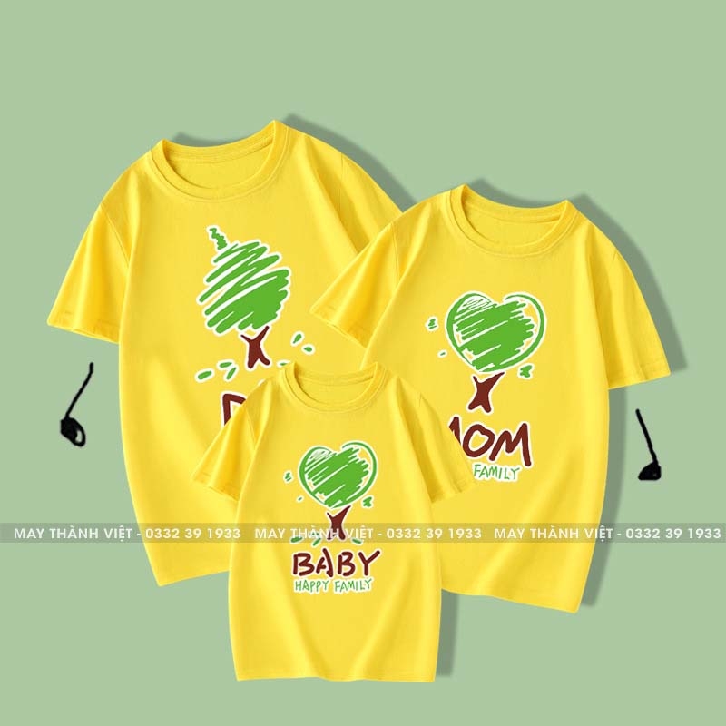 Áo Gia Đình Đẹp Màu Xanh Da Trời - Đồng Phục May Thành Việt