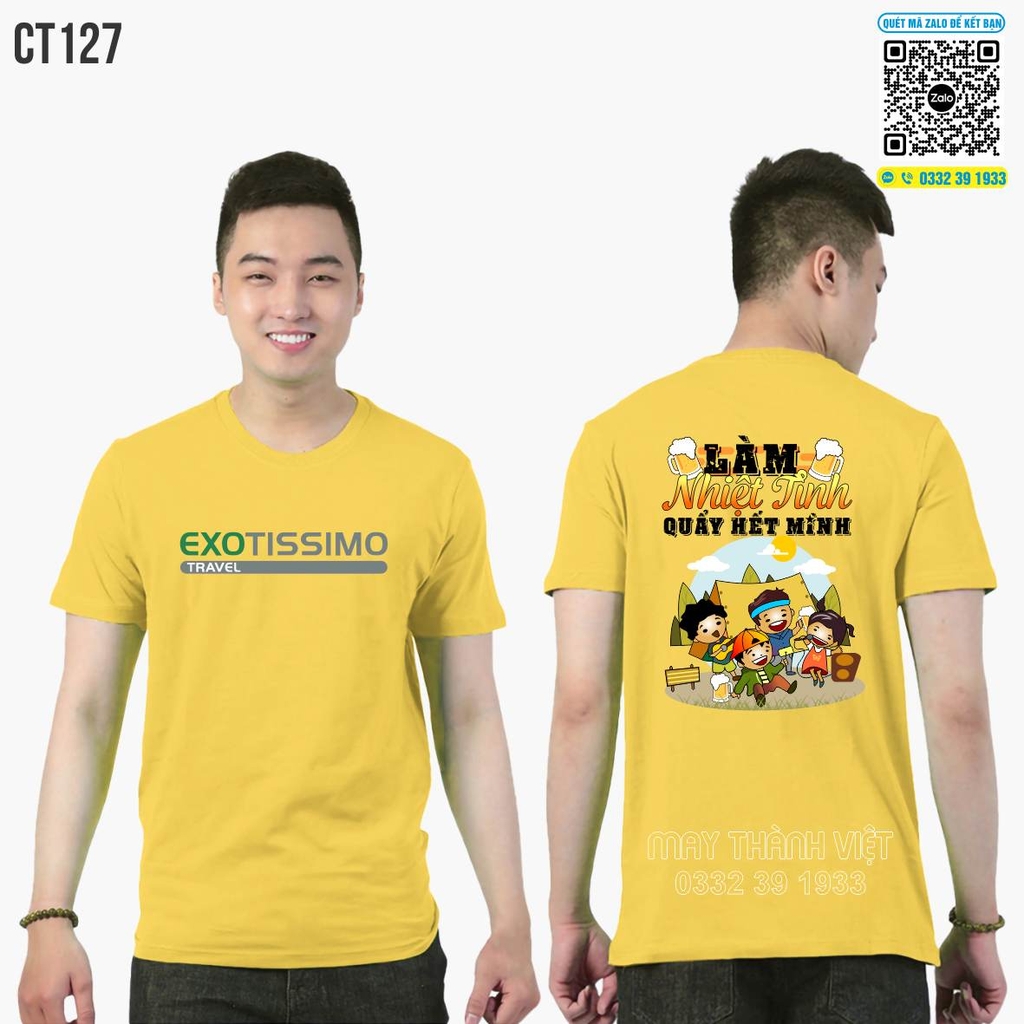 Áo phông nhóm đẹp màu trắng teambuilding - đồng phục may thành việt