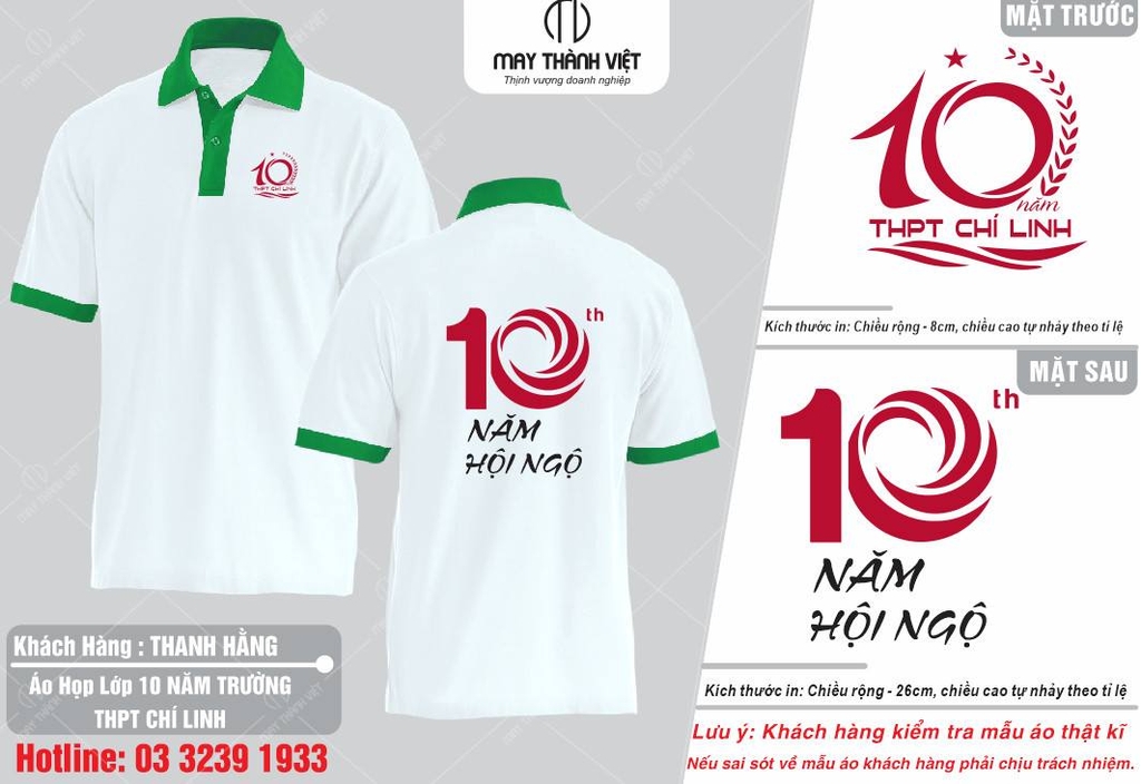Áo họp lớp đẹp rẻ 10 năm ngày ra trường tại Bạc Liêu - Đồng phục May Thành Việt