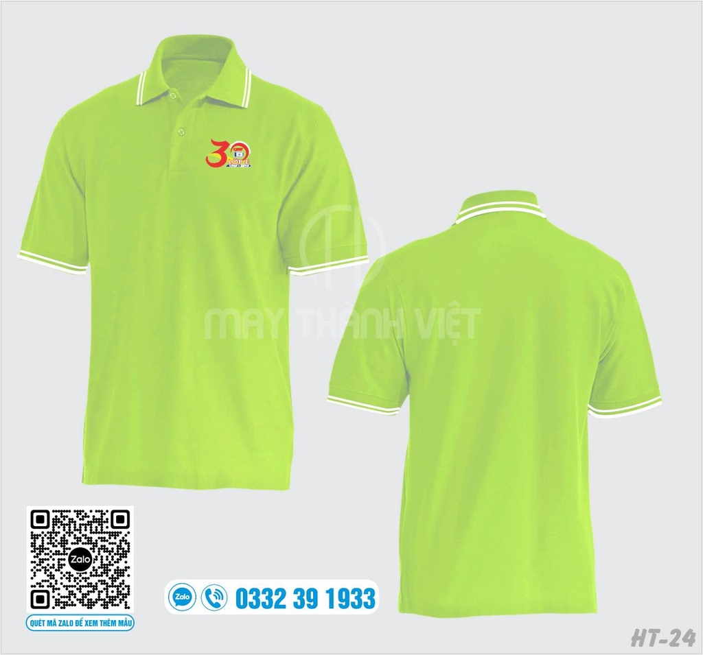 Áo đồng phục họp lớp đẹp nhất màu trắng cổ bẻ tại Cao Bằng - Đồng phục May Thành Việt