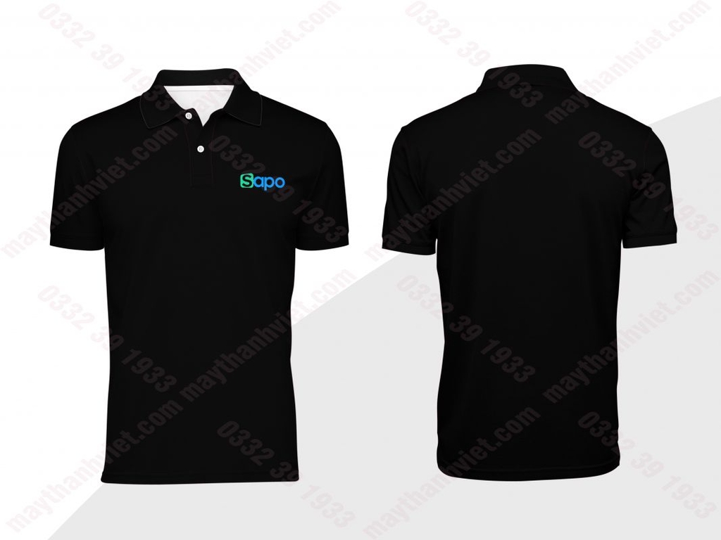 áo thun đồng phục màu đen công ty SAPO- Đồng phục May Thành Việt