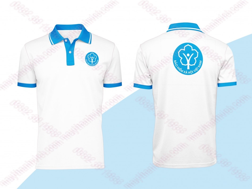 Áo thun đồng phục màu trắng công ty- Đồng phục May Thành Việt
