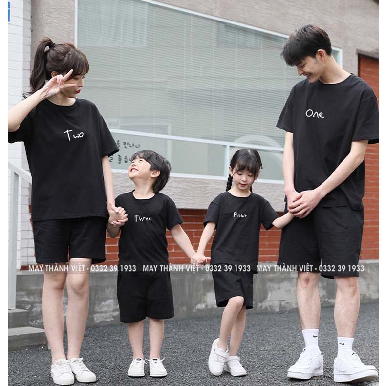 Áo Thun Gia Đình 4 Người Giá Rẻ Tại Hải Phòng Màu đỏ - Đồng Phục May Thành Việt