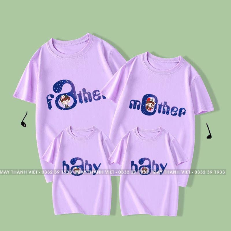 Áo Thun Gia Đình Đẹp Màu Cam - Đồng Phục May Thành Việt