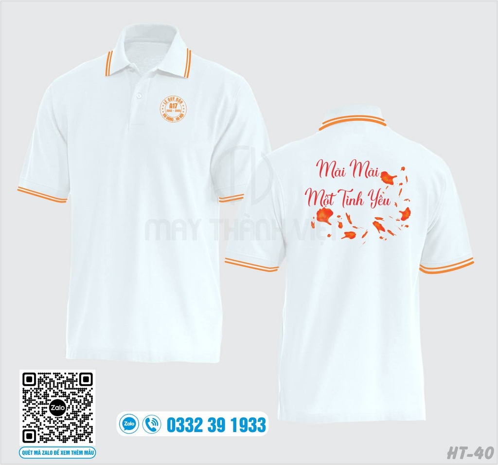 Áo kỷ niệm ra trường rẻ đẹp cao cấp màu trắng - Đồng phục May Thành Việt