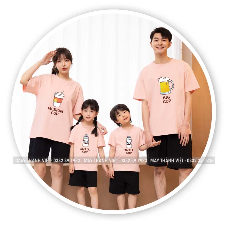 Bộ Áo Gia Đình Đẹp Giá Rẻ Tại Lạng Sơn Màu vàng- Đồng Phục May Thành Việt