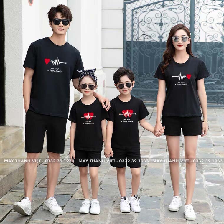 Đồng Phục Gia Đình Cao Cấp Giá Rẻ Tại Bình Định Màu xanh biển - Đồng Phục May Thành Việt