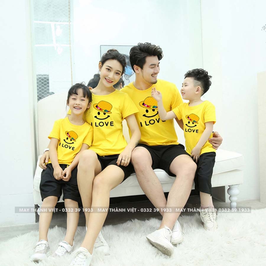 Đồng Phục Gia Đình Đẹp Giá Rẻ Màu Trắng - Đồng Phục May Thành Việt