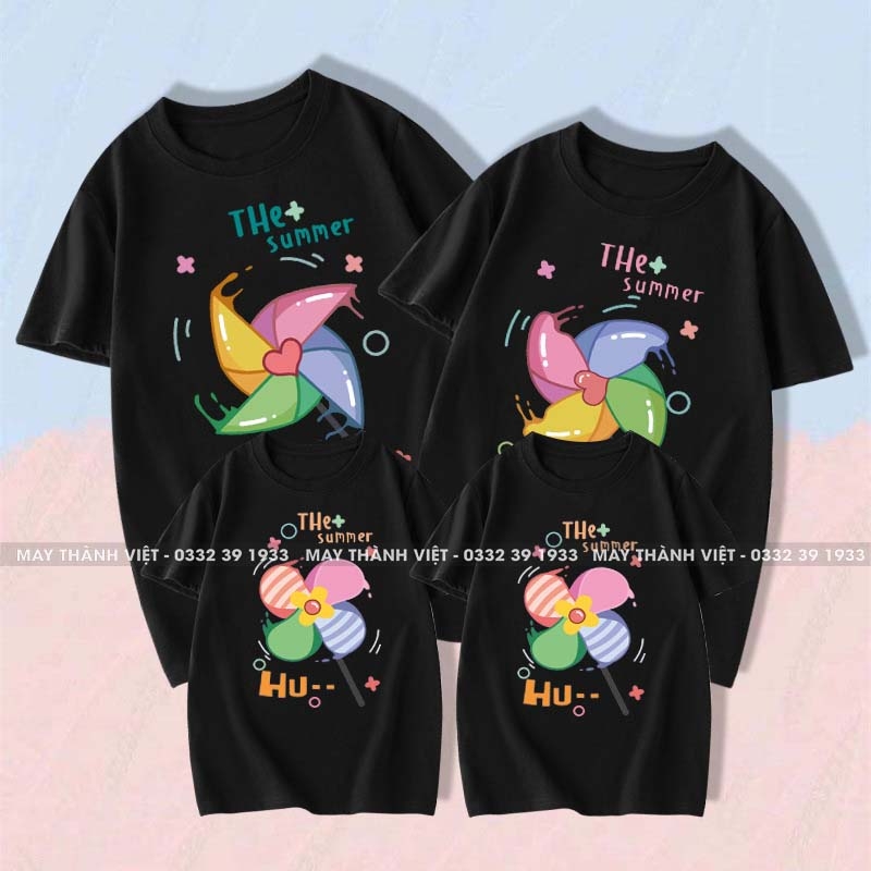 In Áo Gia Đình Màu Trắng - Đồng Phục May Thành Việt