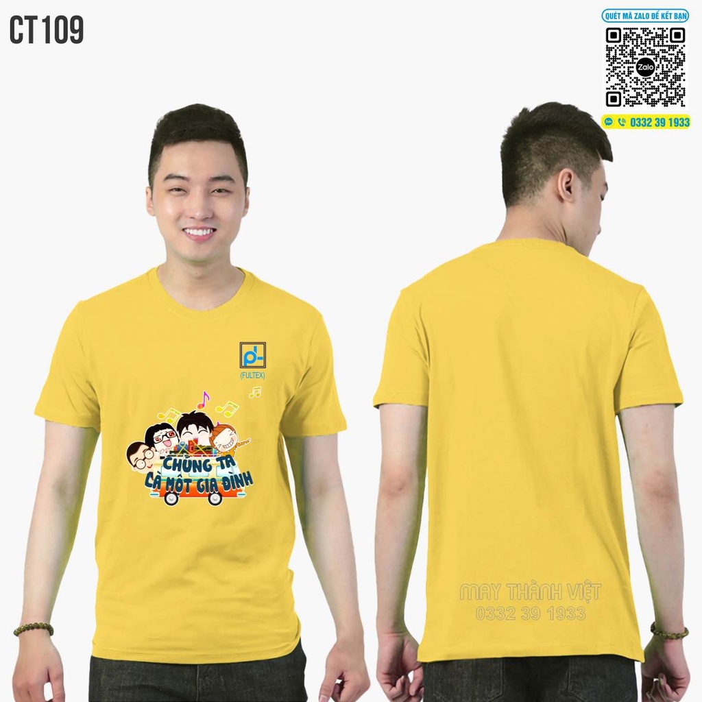In áo team nhóm màu vàng - Đồng phục may thành việt