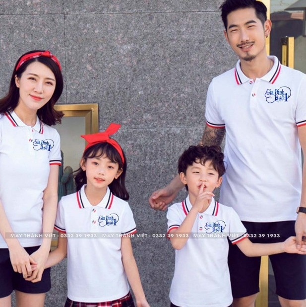Mẫu Áo Gia Đình Đẹp có cổ Giá Rẻ Tại Tây Ninh - Đồng Phục May Thành Việt
