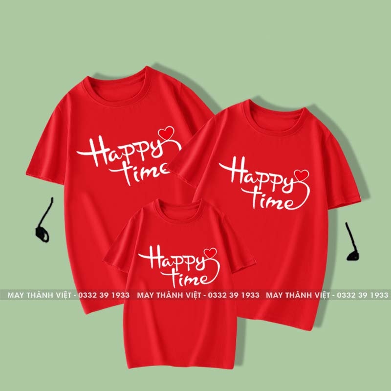 Mẫu Áo Gia Đình Đẹp Màu Đỏ - Đồng Phục May Thành Việt