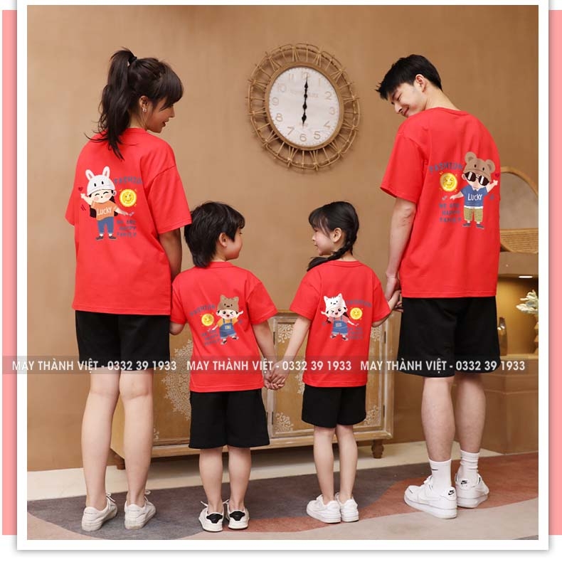 Mẫu Áo Thun Gia Đình Đẹp Giá Rẻ Tại Hà Nội Màu đen - Đồng Phục May Thành Việt