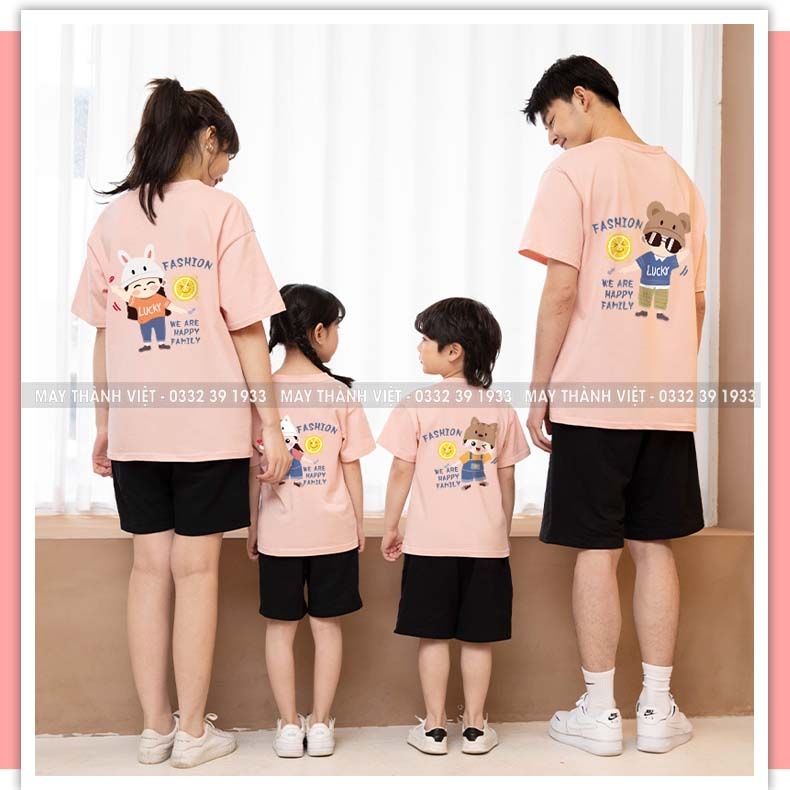 Mẫu Áo Thun Gia Đình Đẹp Giá Rẻ Tại Hà Nội Màu đen - Đồng Phục May Thành Việt