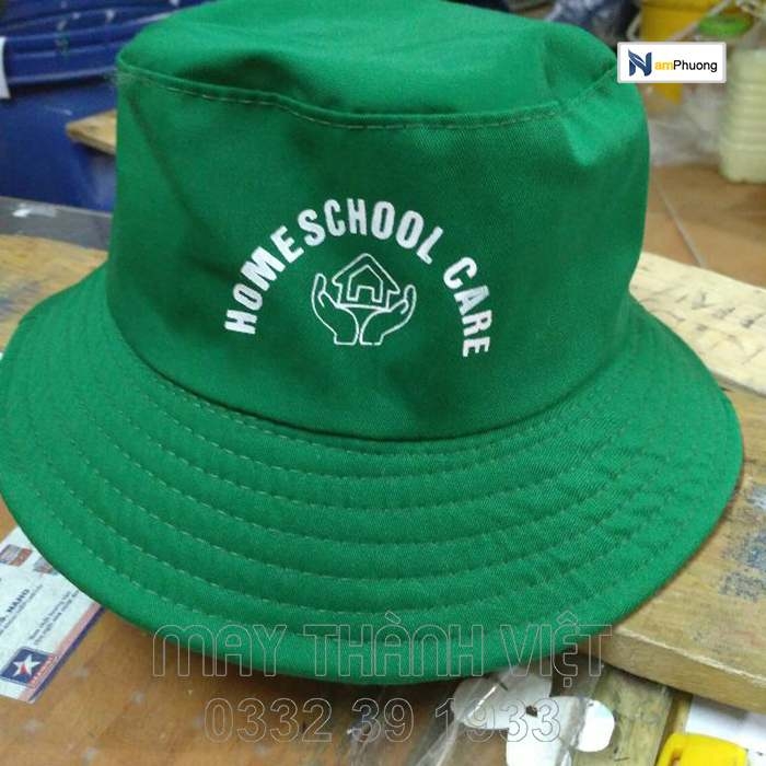 Mũ bucket màu cam tiểu học- Đồng phục may thành việt