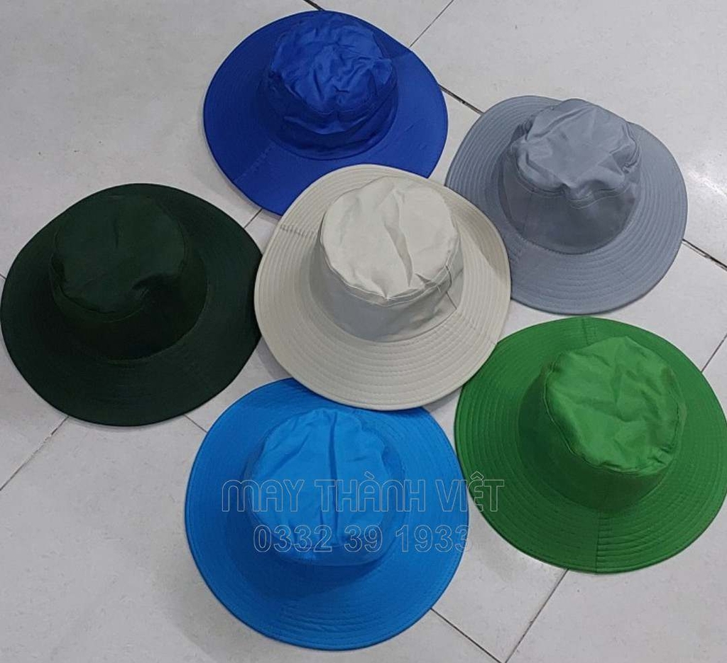 Mũ nón bucket màu vàng mầm non- Đồng phục may thành việt