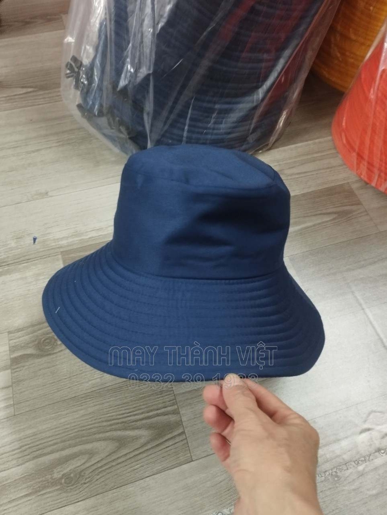 Mũ nón bucket tai bèo xanh tím than đẹp - Đồng phục may thành việt