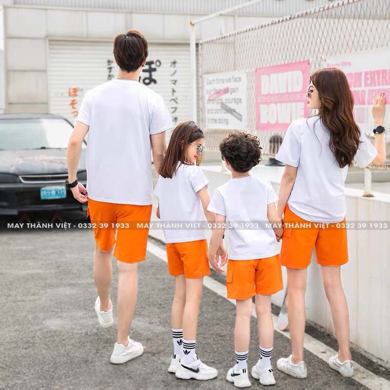 Quần Áo Đồng Phục Gia Đình Giá Rẻ Tại Đắk Lắk Màu Trắng - Đồng Phục May Thành Việt