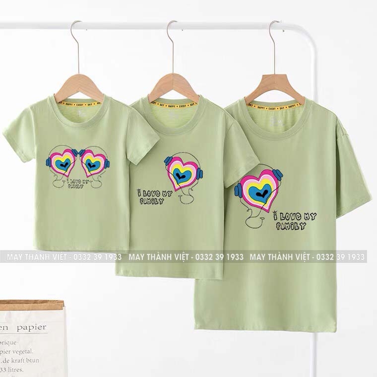Set Áo Gia Đình Giá Rẻ Tại Điện Biên Màu cam - Đồng Phục May Thành Việt