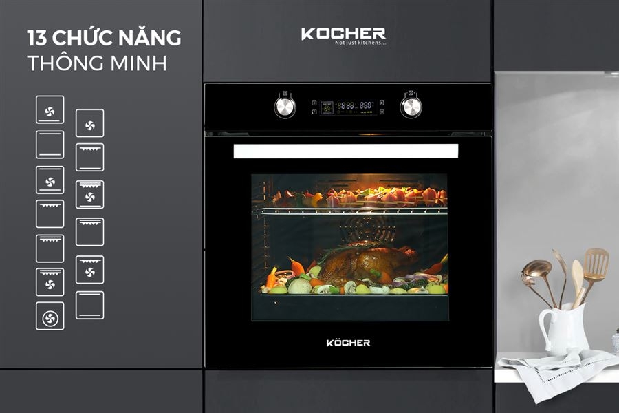 Lò nướng âm Kocher KOEU-71S13F 71L, công suất lớn