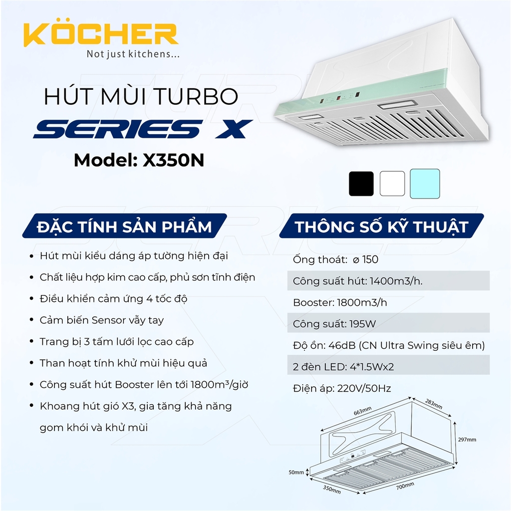 Máy hút mùi Kocher Turbo X-350N