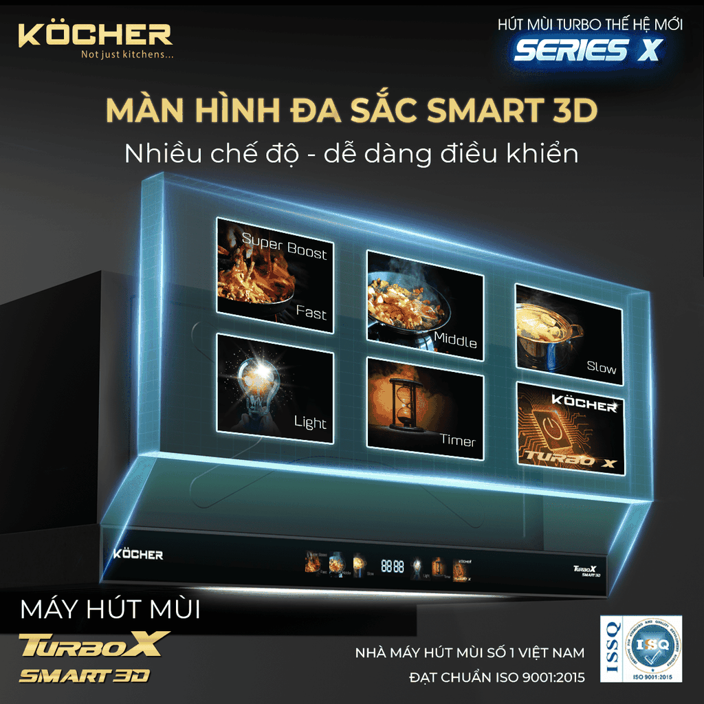 Máy hút mùi Kocher Turbo Smart 3D X3D-350N