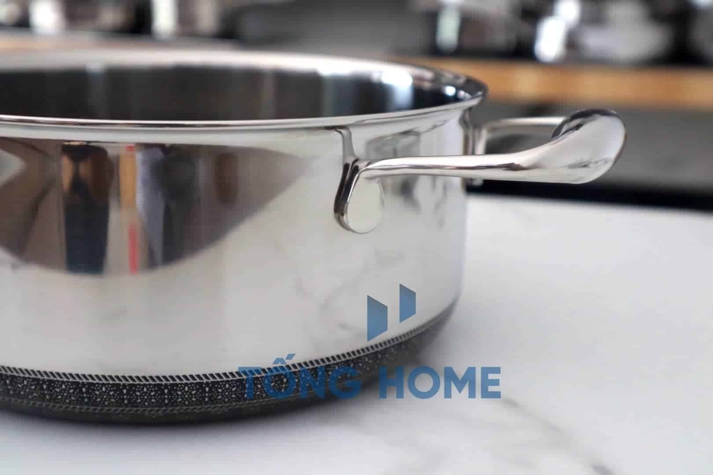 Nồi Noon Song Kims Cook inox 3 lớp vân hoa tuyết chống dính 2 mặt