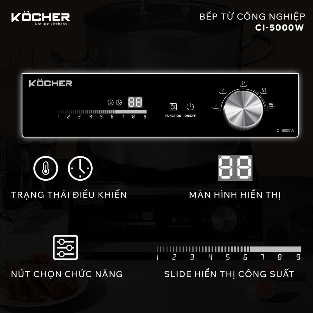 Bếp từ công nghiệp Köcher CI-5000W nhập khẩu Đức giá tốt hàng chính hãng