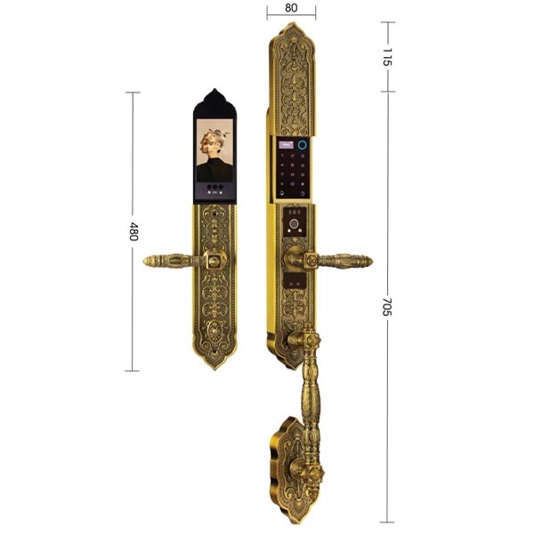 Khóa cửa đại sảnh biệt thự EL9882 GB BRASS - Khóa điện tử Demax