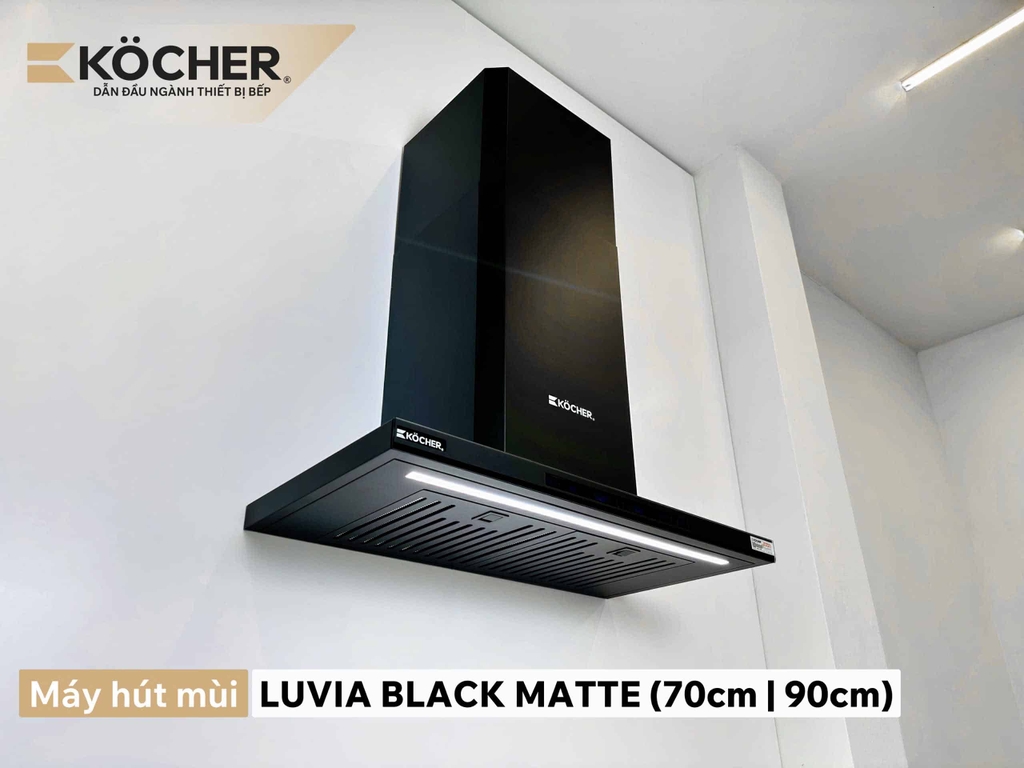 Máy Hút Mùi Kocher LUVIA BLACK MATTE - Điều khiển vẫy tay, Thiết kế Slim Fit