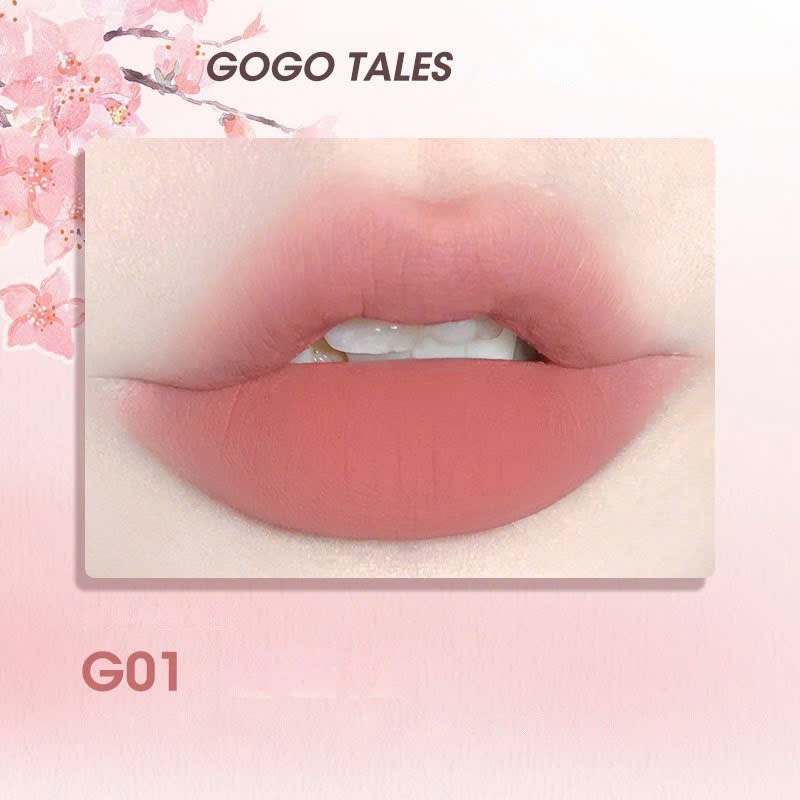Son Kem Bùn Gogo Tales After Glow Mềm Mịn Lâu Trôi Không Dính Cốc Thin Mud Gauze Lip Glaze GT476