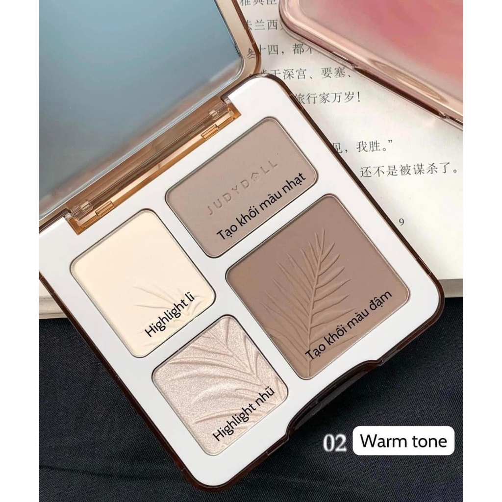 Bảng Tạo Khối JUDY DOLL 4 Ô Highlight & Contour Palette 9g