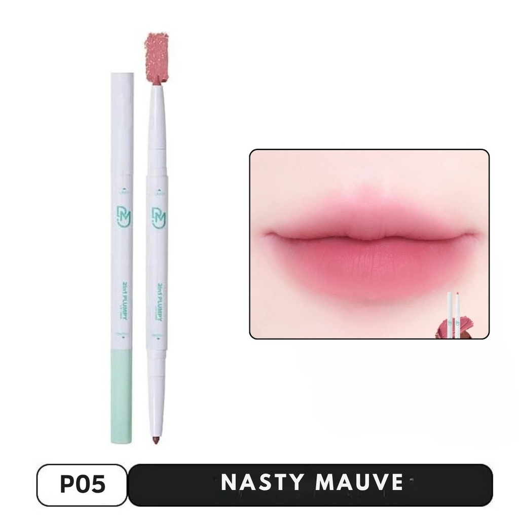 Chì Kẻ Viền Môi Dearmay 2in1 Chuẩn Sắc Tạo Hiệu Ứng Môi Căng Mọng Tự Nhiên Plumpy Lip Liner Hàn Quốc