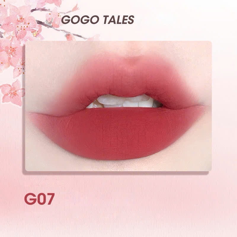 Son Kem Bùn Gogo Tales After Glow Mềm Mịn Lâu Trôi Không Dính Cốc Thin Mud Gauze Lip Glaze GT476