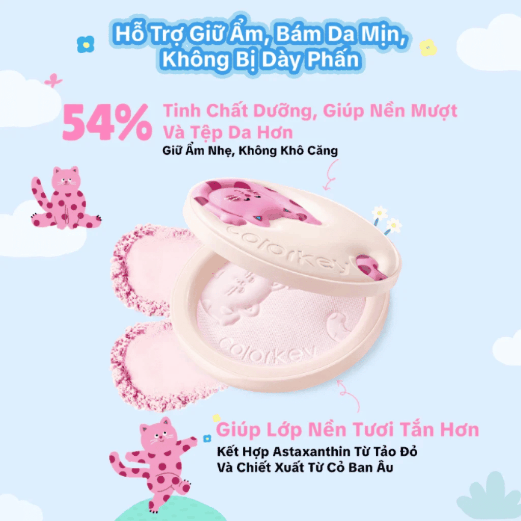Phấn Phủ Lụa Mịn Lì Colorkey Blurring Silky Setting Powder Soft Lavender 7g