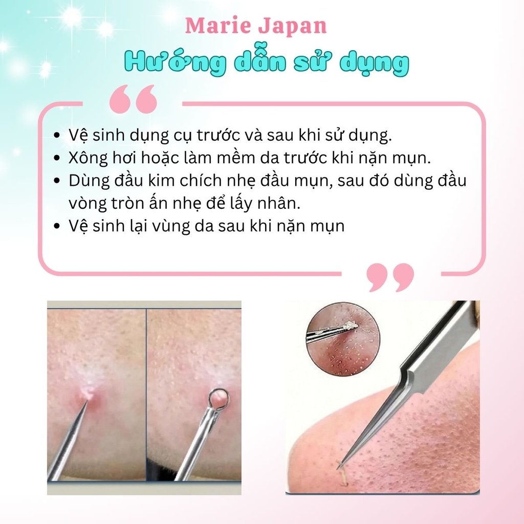Dụng Cụ Gắp Mụn Đầu Nhọn Jary Acne Removal Tool Cây Nhíp Lấy Nhân Mụn Nhỏ Gọn Tiện Lợi Cao Cấp