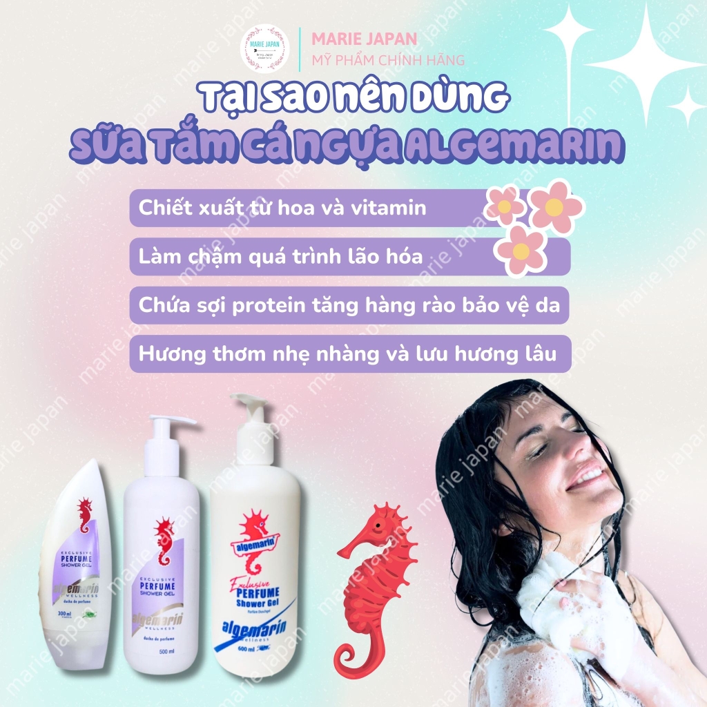 Sữa Tắm Cá Ngựa Hương Nước Hoa Cực Thơm Algemarin Đức