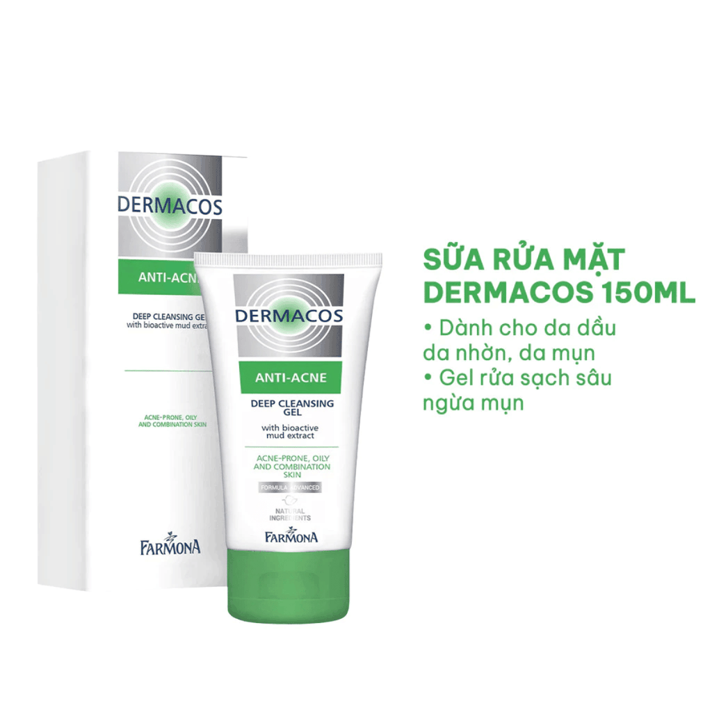 [MUA 1 TẶNG 1] Gel Rửa Mặt Dermacos Làm Sạch Sâu, Giảm Nhờn Hỗ Trợ Ngừa Mụn Hiệu Quả Anti-Acne Deep Cleansing 150ml - TẶNG 1 MASK JM